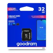 Karty pamięci - Szybka Micro SD GoodRam 32GB z Adapterem C10 U1 100 MB/s - miniaturka - grafika 1