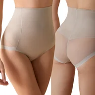 Majtki damskie - Majtki Wyszczuplające Brzuch Modelujące z Wysokim Stanem Figi Beżowe XXL - miniaturka - grafika 1
