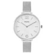 Zegarki damskie - Srebrny damski zegarek z bransoletą mesh PACIFIC X6168-01 - miniaturka - grafika 1