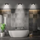 Oprawy, klosze i abażury - Briloner Oprawa wpuszczana LED Klira, czarna, Ø 9 cm, IP44, zestaw 3 sztuk - miniaturka - grafika 1