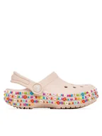 Buty dla dziewczynek - Crocs Klapki Classic Beaded Band Clog 211627 Beżowy - miniaturka - grafika 1