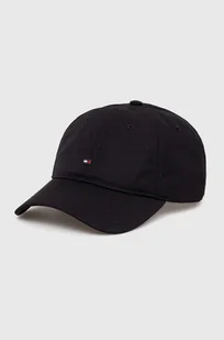 Tommy Hilfiger czapka z daszkiem kolor czarny gładka AM0AM12530 - Czapki męskie - miniaturka - grafika 1
