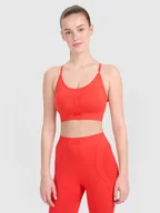 Bielizna sportowa damska - 4F Biustonosz treningowy z niskim wsparciem - czerwony M/L - miniaturka - grafika 1