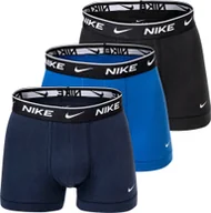 Majtki męskie - Bokserki męskie NIKE, 3-pak - kąpielówki, logo w pasie, bawełna rozciągliwa niebieski/czarny S - miniaturka - grafika 1