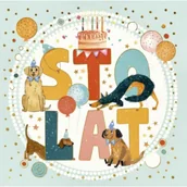 Kartki okolicznościowe i zaproszenia - Henry Karnet KW Sto lat Pieski - miniaturka - grafika 1