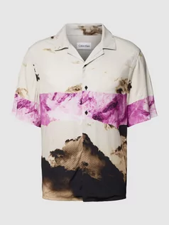 Koszule męskie - Koszula casualowa o kroju regular fit z nadrukiem z motywem na całej powierzchni model ‘OMBRE’ - grafika 1