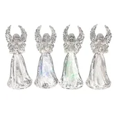 Ozdoby bożonarodzeniowe - Aniołek LED 11,5 cm transparentny - miniaturka - grafika 1