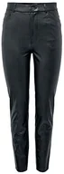 Spodnie damskie - ONLY Damskie spodnie Onlemily Hw St ANK Faux Leather PNT Noos, czarny, 30-XL - miniaturka - grafika 1