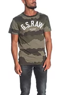 Koszulki męskie - G-STAR RAW Męski T-shirt Graphic 13 okrągły dekolt, wielokolorowy (Dk Shamrock/Asfalt Ao A695), XXS - miniaturka - grafika 1