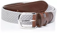 Paski - Hackett London Męski pasek Plait FINO Belt, szary, L - miniaturka - grafika 1