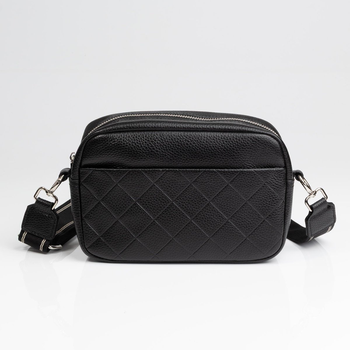 Alessio TOREBKA Damska CROSSBODY PIKOWANA PASEK QUILTED SKÓRA NATURALNA