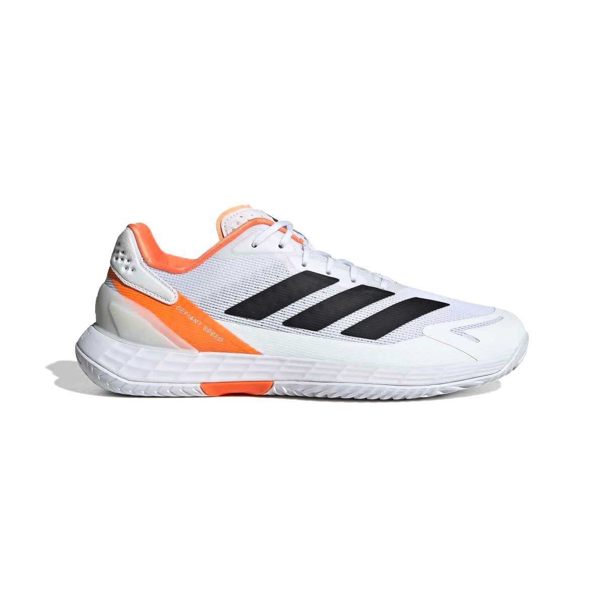 Męskie buty tenisowe adidas Defiant Speed 2 Tennis Shoes Ftwr White/Core Black/Lucid Orange EUR 43 1/3