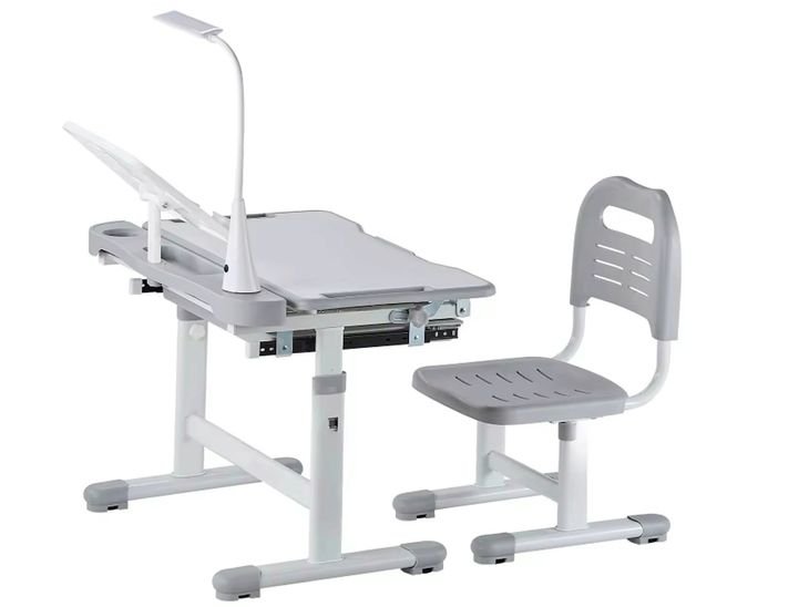 Biurko Ergonomiczne Z Krzesłem Dla Dziecka Regulowane Z Lampką LED