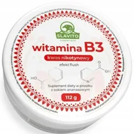 Witaminy i minerały - Slavito Witamina B3 Kwas Nikotynowy z Sokiem Ananasowym Proszek 112 g Hubert Czerniak Slavito SLV-010 - miniaturka - grafika 1