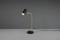 Lampy stojące - Trio Leuchten Nowoczesna lampa stołowa czarna ze złotem - Beata - miniaturka - grafika 1