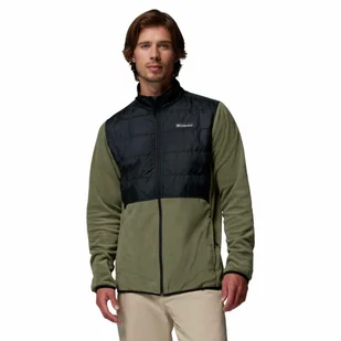 Męska bluza polarowa Columbia Basin Butte Full Zip Fleece II stone green/black - M - Bluzy męskie - miniaturka - grafika 1