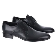 Półbuty męskie - Półbuty męskie Trio 3279-01-A-01-0 CZARNY 42 - miniaturka - grafika 1