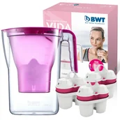 Dzbanki filtrujące - Dzbanek filtrujący wodę BWT Vida 2.6 l Różowy + 3 wkłady magnezowe - miniaturka - grafika 1