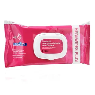Medilab Mediwipes Plus Chusteczki nasączone substancją dezynfekującą 48szt - Dezynfekcja - miniaturka - grafika 1