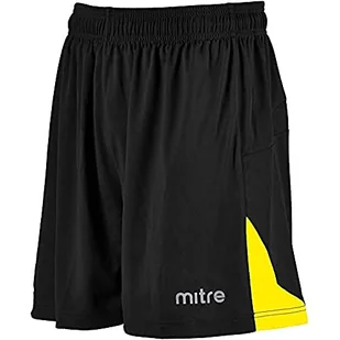 Mitre uniseks dzieci pryzm piłka nożna szkolenie szorty Czarny/Żółty L - Spodenki damskie - miniaturka - grafika 1