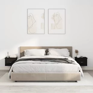 vidaXL Wiszące szafki nocne, 2 szt., czarne, 41,5x36x28 cm - Szafki nocne - miniaturka - grafika 1