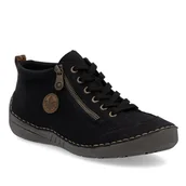 Botki damskie - Botki damskie czarne Rieker 52514-00 trzewiki ocieplane jesienne -38 - miniaturka - grafika 1