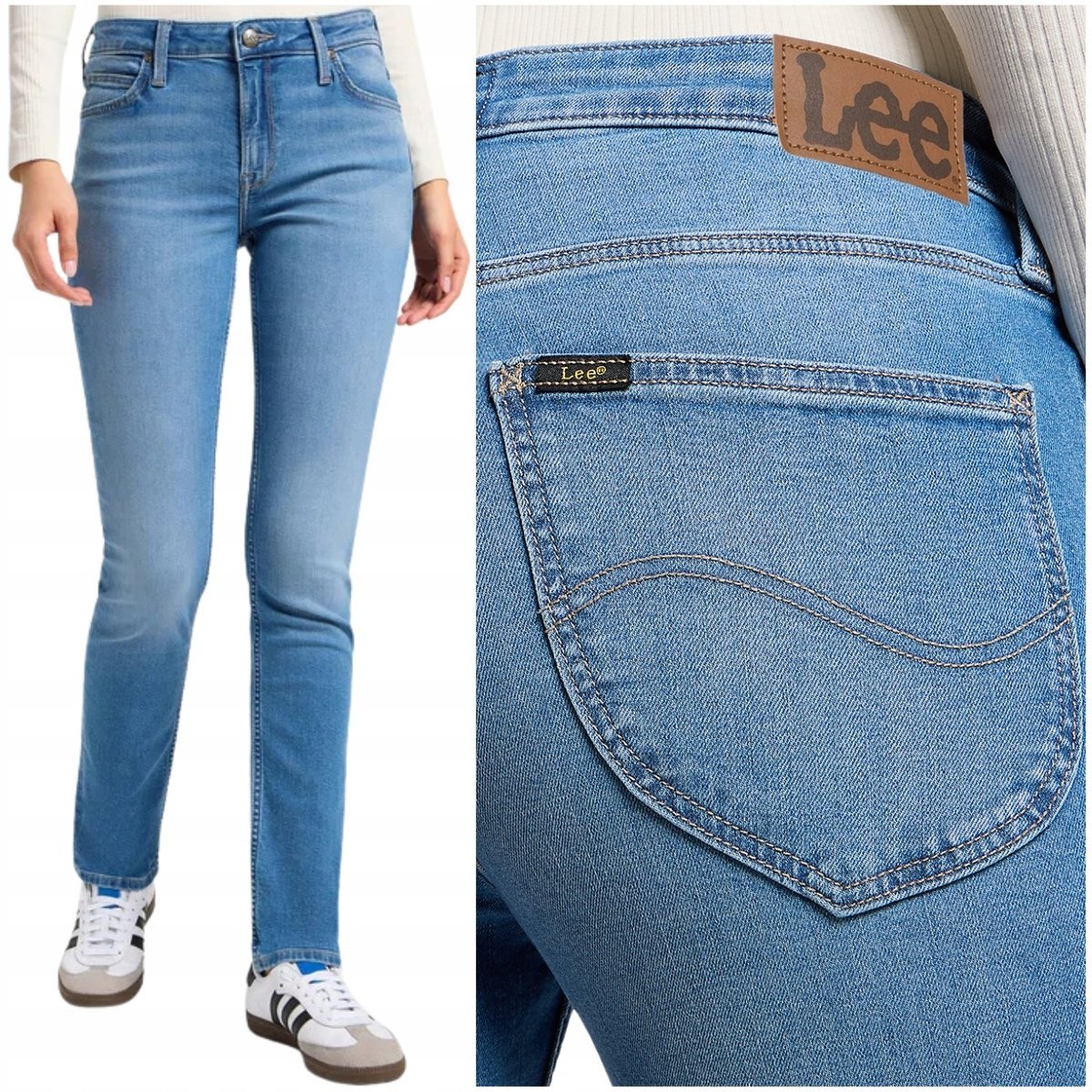 Lee ELLY slim Rays Of Light dopasowane damskie spodnie jeansowe W25 L31