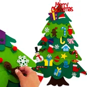 Choinki - CHOINKA Z FILCU Z OZDOBAMI SAMOPRZYLEPNYMI DRZEWKO ŚWIĄTECZNE KREATYWNE - miniaturka - grafika 1