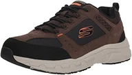 Trampki męskie - Skechers Męskie trampki Oak Canyon, Czekoladowa skóra PU siatka czarna wykończenie, 39.5 EU - miniaturka - grafika 1