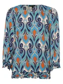 Bluzki damskie - More & More - Bluzka damska, niebieski|pomarańczowy|wielokolorowy - miniaturka - grafika 1