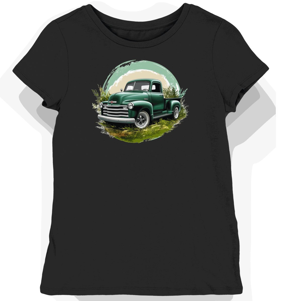 Koszulka damska czarna z Motywem Klasycznego Chevroleta XL