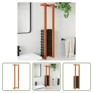 Ręczniki - The Living Store Wieszak na ręczniki wosk brązowy 23x18x110 cm lite drewno sosnowe - miniaturka - grafika 1