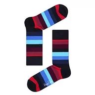 Skarpetki męskie - Happy Socks Stripe, kolorowe i zabawne, Skarpety dla kobiet i mężczyzn, Czarny-Czerwony-Biały (41-46) - miniaturka - grafika 1