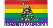 Gadżety dla kibiców - Flaga Gadsdena Dont Tread On Me Libertarianie LGBT Tęcza 150x90 cm - miniaturka - grafika 1