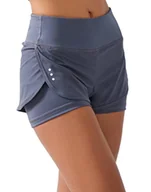 Spodenki damskie - LOS OJOS Damskie spodenki sportowe – 2 w 1 szorty treningowe – szorty do jogi dla kobiet z kieszeniami do jogi, biegania i treningu, czarny (Kohle), XS - miniaturka - grafika 1
