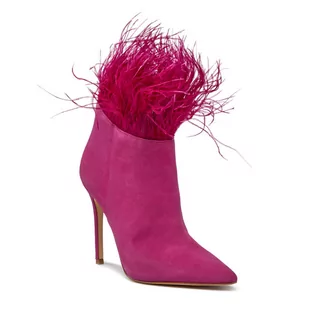 Botki damskie - Botki MICHAEL Michael Kors Whitby Feather Trim 40H3WBFE5S Deep Fuchsia - grafika 1