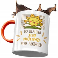 Kubki - Kubek Pomarańczowy Dla Klaudii Koleżanki Prezent z Nadrukiem ze Zdjęciem+ Opakowanie na prezent (wzór 01) - miniaturka - grafika 1