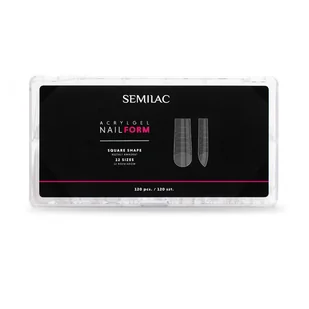 Semilac Acrylgel Nail Form, górne formy do akrylożelu w kształcie kwadratu, 120szt. - Akcesoria do paznokci - miniaturka - grafika 1
