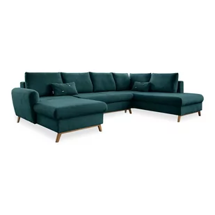 Turkusowa rozkładana sofa w kształcie litery "U" Miuform Scandic Lagom, prawostronna - Narożniki - miniaturka - grafika 1