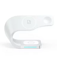 Ładowarki do telefonów - Ładowarka bezprzewodowa indukcyjna MagSafe do Apple Watch iPhone AirPods (White) - miniaturka - grafika 1