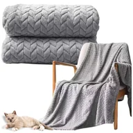 Koce - Koc Jodełka Na Łóżko Ciepły Narzuta Pled Wytłaczany 160X200 Cm Jasny Szary - miniaturka - grafika 1