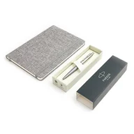 Zestawy piśmiennicze - Długopis Parker Jotter XL Alexandra Matte Grey z szarym notatnikiem A5 - miniaturka - grafika 1