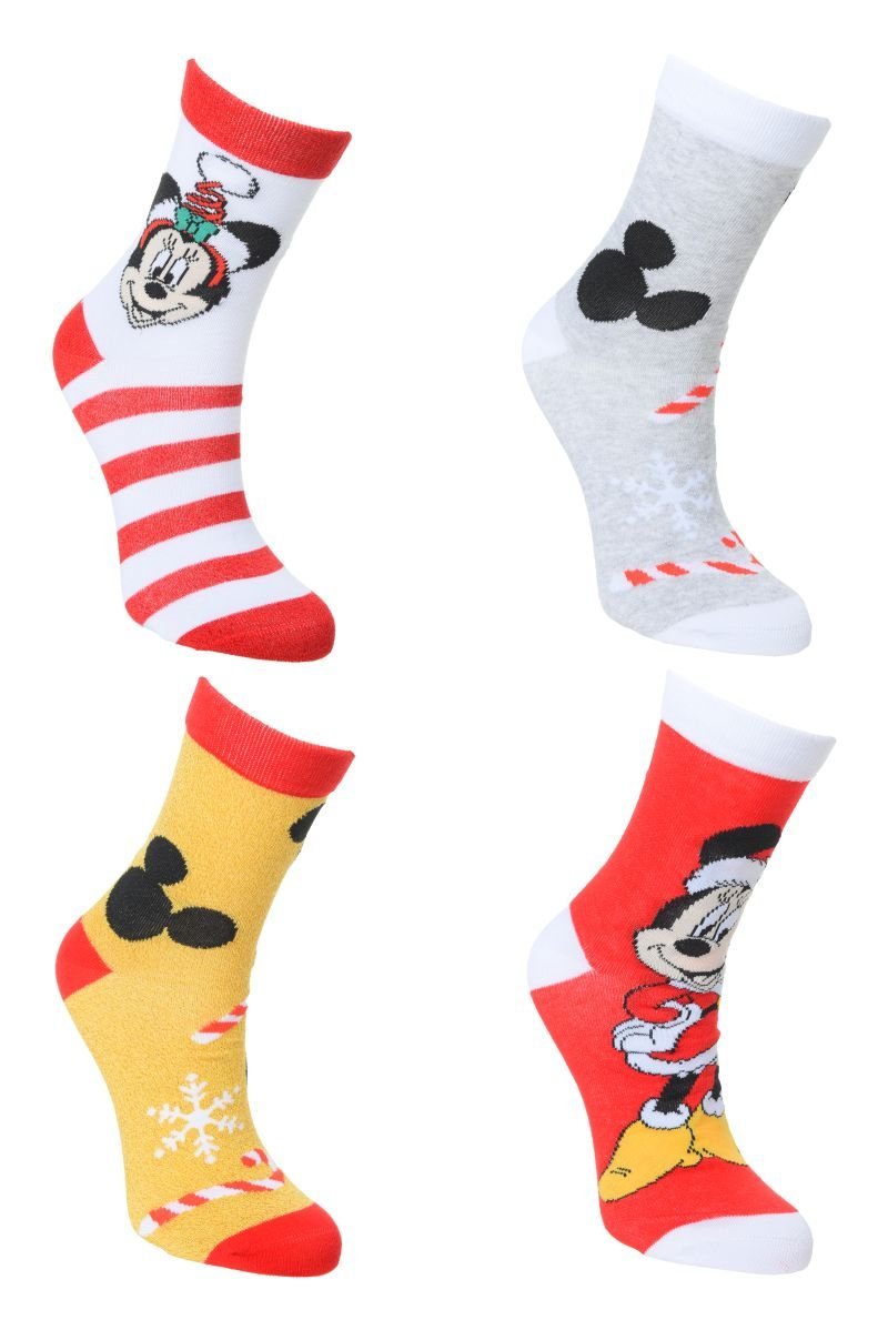 Skarpetki damskie 4 pary, Disney, Myszka Minnie, bawełna/poliester, kolorowe, rozmiar 36/38