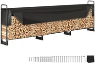 Akcesoria kominkowe - VEVOR Stojak na drewno opałowe kominkowe duży kosz metalowy +plandeka 259x36cm - miniaturka - grafika 1
