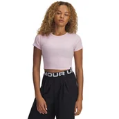 Koszulki i topy damskie - Damski t-shirt crop top Under Armour UA Rival Rib Baby Tee - różowy - miniaturka - grafika 1