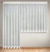 Firany - Eurofirany, Firana, Firana ROSE na okno balkonowe z tkaniny woalowej zdobiona w dolnej części haftem w formie fali - miniaturka - grafika 1