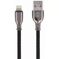 Kable USB - Forever Kabel iPhone 8-PIN Tornado czarny 1m 3A - miniaturka - grafika 1