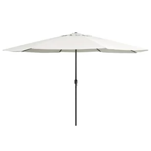 vidaXL Parasol ogrodowy na stalowym słupku, 400 cm, piaskowy biały vidaXL - Parasole ogrodowe - miniaturka - grafika 1