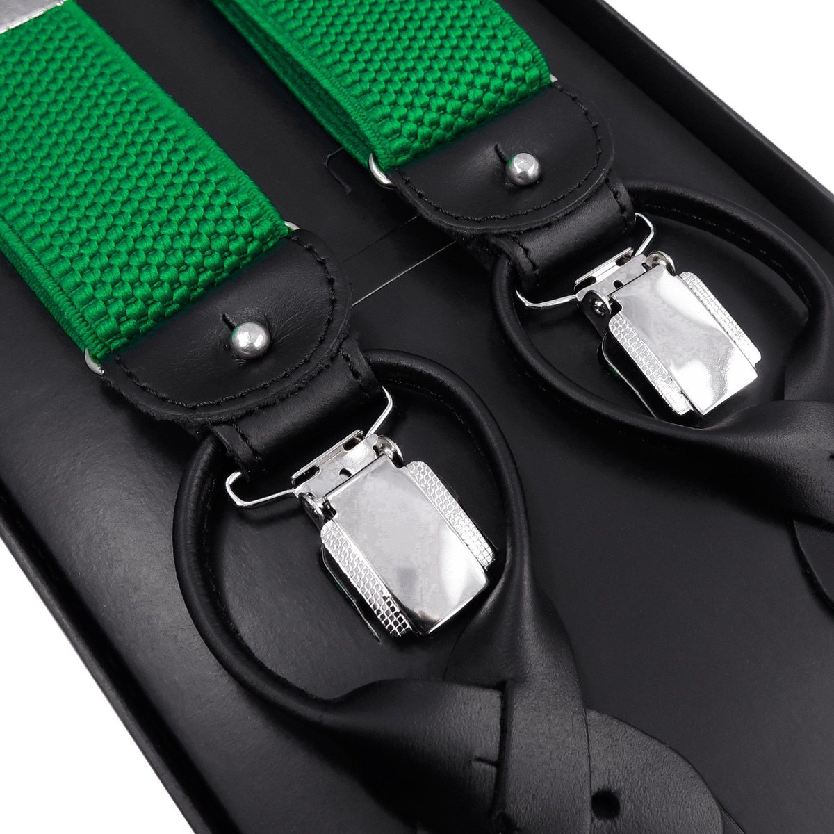 Zielone szelki męskie na guziki G47