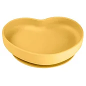 Miseczki i talerzyki dla dzieci - Canpol babies silikonowy talerz z przyssawką Serce - miniaturka - grafika 1